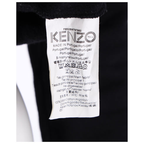 Women's Kenzo Logo-Embroidered Crewneck Sweater in Black Cotton