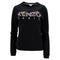 Women's Kenzo Logo-Embroidered Crewneck Sweater in Black Cotton