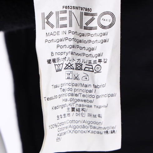Women's Kenzo Logo-Embroidered Crewneck Sweater in Black Cotton