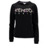 Women's Kenzo Logo-Embroidered Crewneck Sweater in Black Cotton