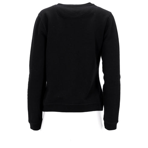Women's Kenzo Logo-Embroidered Crewneck Sweater in Black Cotton
