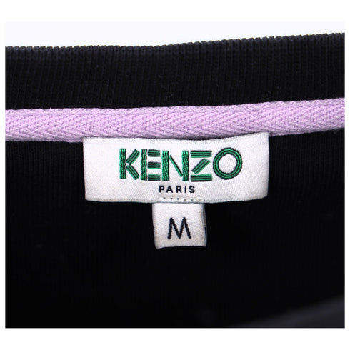 Women's Kenzo Logo-Embroidered Crewneck Sweater in Black Cotton