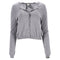 Women's RED Valentino Bow-Embellished Cardigan in Grey Wool