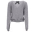 Women's RED Valentino Bow-Embellished Cardigan in Grey Wool