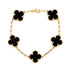 Vintage Alhambra 5 Motifs Bracelet 18K Yellow Gold and Onyx