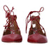 Women's Aquazzura Christhy Lace-Up Ballet Flats in Red Leather