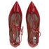 Women's Aquazzura Christhy Lace-Up Ballet Flats in Red Leather