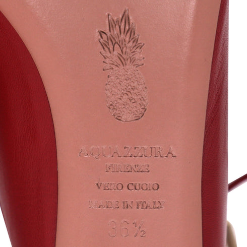 Women's Aquazzura Christhy Lace-Up Ballet Flats in Red Leather