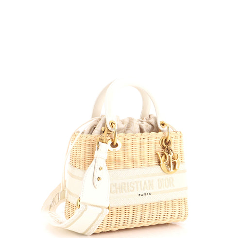 Lady Dior Bag Wicker and Oblique Canvas Medium