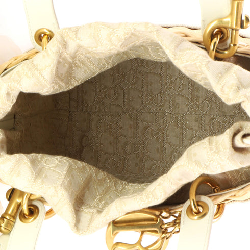Lady Dior Bag Wicker and Oblique Canvas Medium