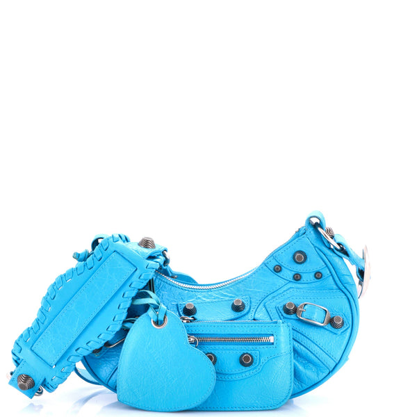 Le Cagole Giant Studs Shoulder Bag Leather XS