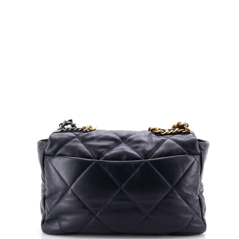 19 Flap Bag Quilted Leather Maxi