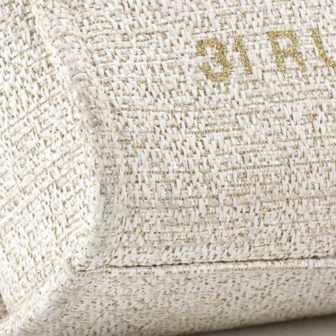 North South Deauville Tote Raffia with Glitter Detail Small
