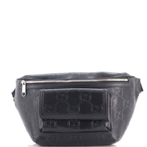 Front Pocket Belt Bag GG Embossed Perforated Leather