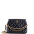 Enamel Hearts Shoulder Bag Quilted Crumpled Calfskin