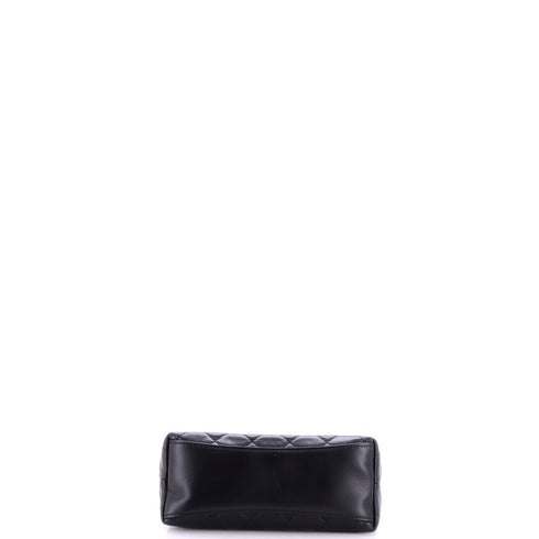 Enamel Hearts Shoulder Bag Quilted Crumpled Calfskin