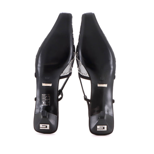Women's Slingback Pumps Crystal GG Embellished Mesh