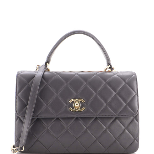 Trendy CC Top Handle Bag Quilted Lambskin Medium