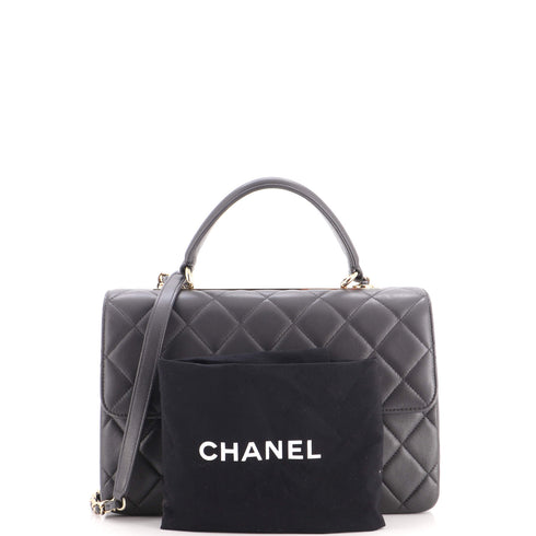 Trendy CC Top Handle Bag Quilted Lambskin Medium