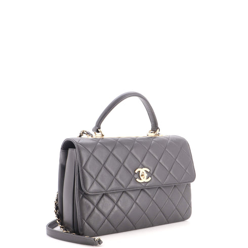 Trendy CC Top Handle Bag Quilted Lambskin Medium