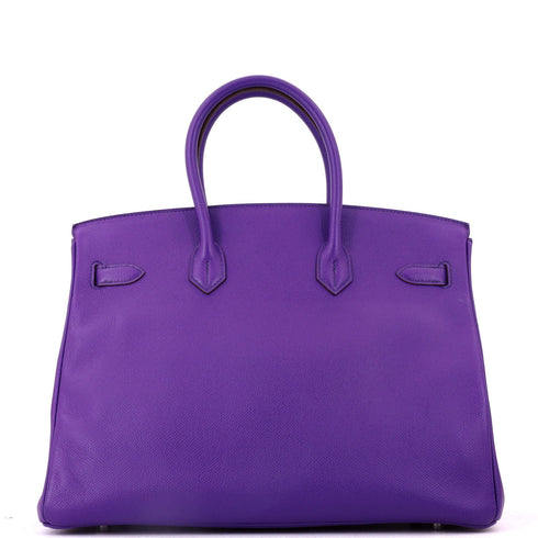 Birkin Handbag Crocus Epsom with Palladium Hardware 35