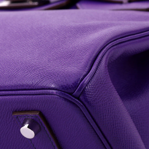 Birkin Handbag Crocus Epsom with Palladium Hardware 35