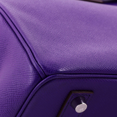 Birkin Handbag Crocus Epsom with Palladium Hardware 35