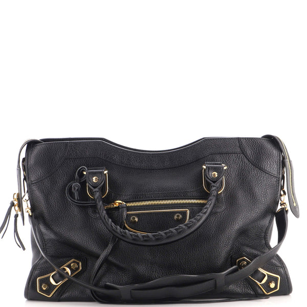City Classic Metallic Edge Bag Leather Medium