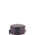 Round Clutch with Chain Quilted Iridescent Caviar Mini