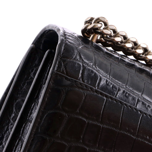 Sunset Crossbody Bag Crocodile Embossed Leather Medium