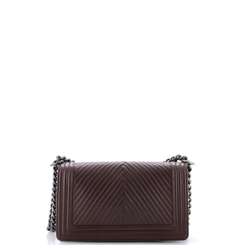 Boy Flap Bag Chevron Calfskin Old Medium