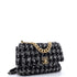 19 Flap Bag Quilted Houndstooth Tweed and Ribbon Large