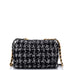19 Flap Bag Quilted Houndstooth Tweed and Ribbon Large