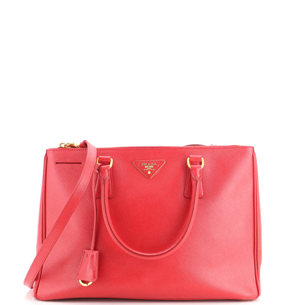 Double Zip Lux Tote Saffiano Leather Medium