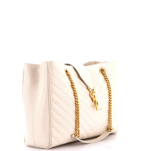 Classic Monogram Shopper Matelasse Chevron Leather Large