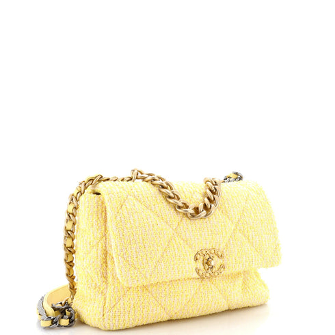 19 Flap Bag Quilted Tweed Large