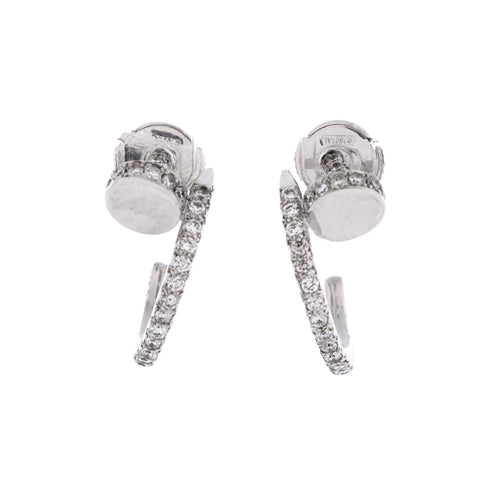 Juste un Clou Hoop Earrings 18K White Gold and Pave Diamonds Small