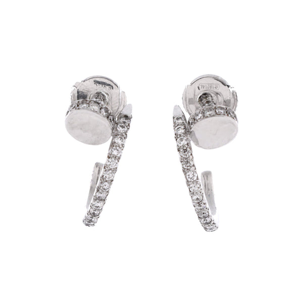 Juste un Clou Hoop Earrings 18K White Gold and Pave Diamonds Small