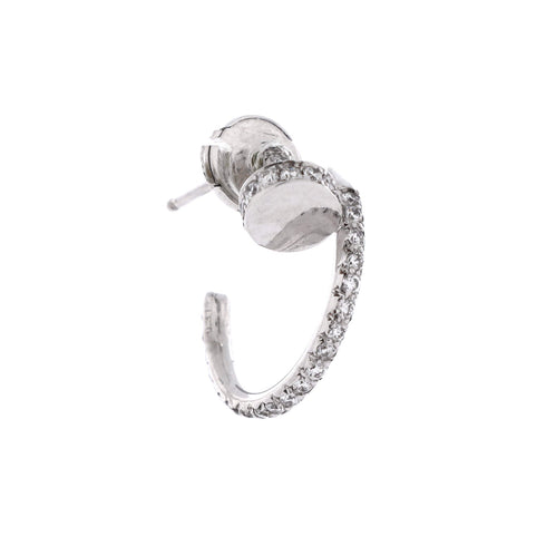 Juste un Clou Hoop Earrings 18K White Gold and Pave Diamonds Small