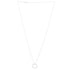 T Circle Pendant Necklace 18K White Gold with Diamonds and Center Baguette Diamond Small