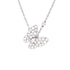Two Butterfly Pendant Necklace 18K White Gold and Diamonds