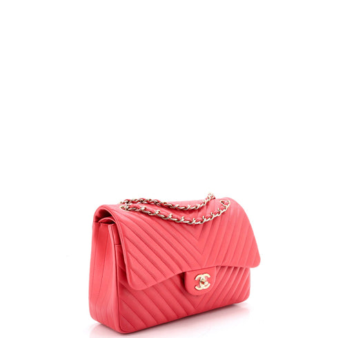 Classic Double Flap Bag Chevron Lambskin Jumbo
