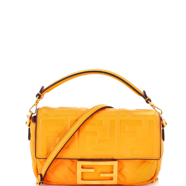 Baguette NM Bag Zucca Embossed Leather Mini