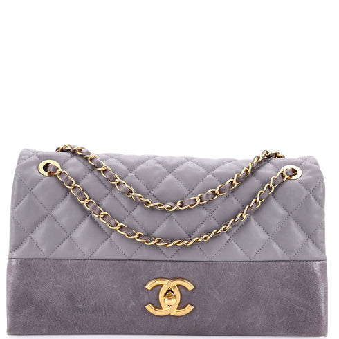 Soft Elegance Flap Bag Quilted Distressed Calfskin Jumbo