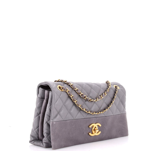 Soft Elegance Flap Bag Quilted Distressed Calfskin Jumbo