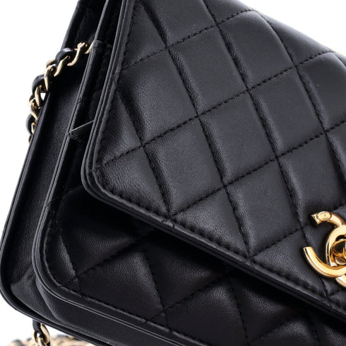 Trendy CC Wallet on Chain Quilted Lambskin