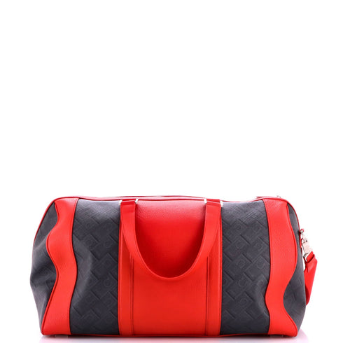 Convertible Duffle Bag Printed Coated Canvas and Leather Large