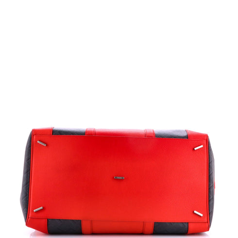Convertible Duffle Bag Printed Coated Canvas and Leather Large