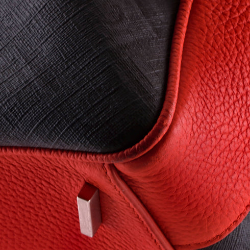 Convertible Duffle Bag Printed Coated Canvas and Leather Large