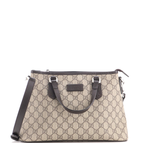 Convertible Zip Tote GG Coated Canvas with Leather Medium